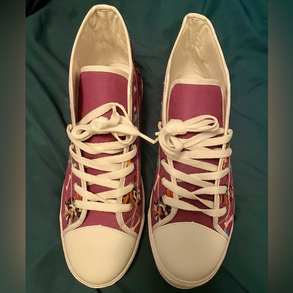 NWOT Unisex T-Rex Drums & Guitars High Top sneakers - Picture 2 of 6